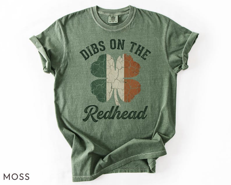 Comfort Colors Dibs On The Redhead Shirt Irish Shamrock Flag Tee St Patrick’s Day Vintage Irish Pride Shirt image 7