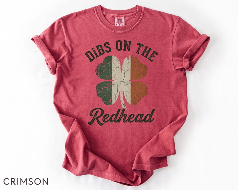 Comfort Colors Dibs On The Redhead Shirt Irish Shamrock Flag Tee St Patrick’s Day Vintage Irish Pride Shirt image 8