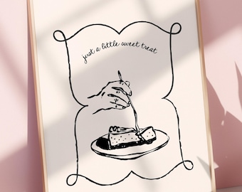 Sweet Treat Cake Print, Kitchen Food Wall Art (Digital Download)
