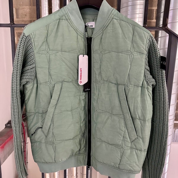 Brand new Stone Island Men's Nylon Metal Primaloft Quilted Jacket with Tag; Size M, Khaki/Green, Rare Piece