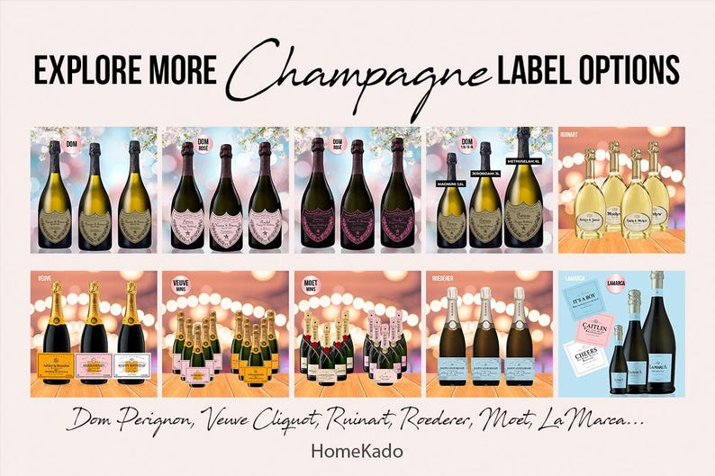 Explore more champagne label options