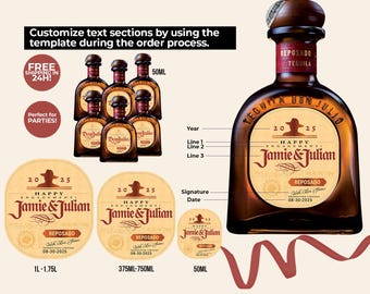Custom Don Julio Reposado Label, Personalized Tequila Label, Bridesmaid gift, Engagement, Groomsman Gift, Birthday Gift.