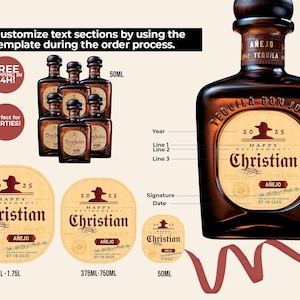 Custom Don Julio Anejo Label, Personalized Tequila Label, Bridesmaid gift, Engagement, Groomsman Gift, Birthday Gift.