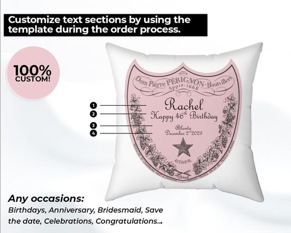 Image Processing Pil Image Save Dom Perignon Custom Pastel Pink Pillow