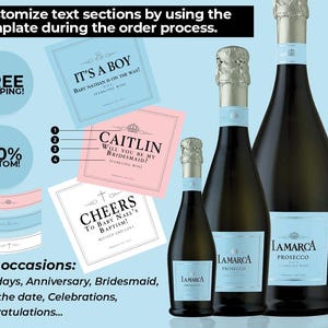 Custom LaMarca Prosecco Label: Personalized Wedding, Birthday, Engagement Gift