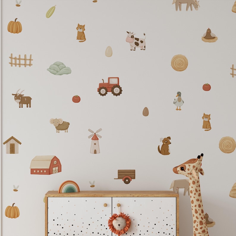 Farm Animals Wall Decals: Tractor Nursery Decor, Removable Stickers image 5