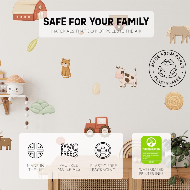 Farm Animals Wall Decals: Tractor Nursery Decor, Removable Stickers image 3