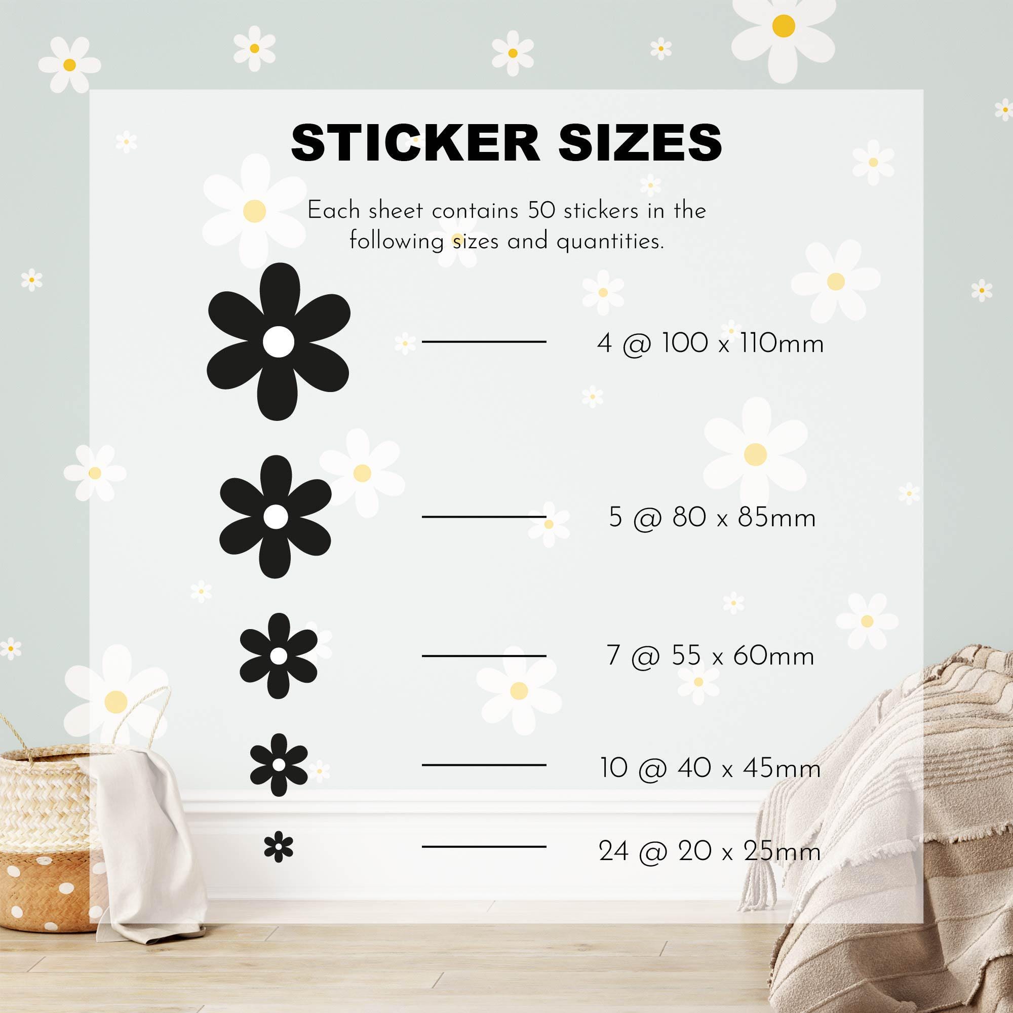 90-PC Daisy Wall Decals - Peel & Stick Flower Stickers For Bedroom, Nursery, Living Room - View #4