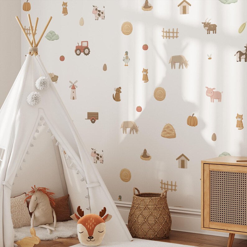 Farm Animals Wall Decals: Tractor Nursery Decor, Removable Stickers image 6