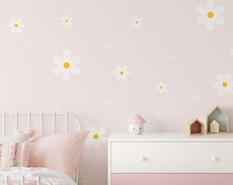 Daisy Flower Wall Decals: Peel & Stick Nursery Decor (50 Pack)