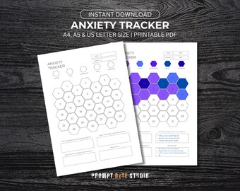 Anxiety Tracker Printable: Mental Health Log, Coping Strategies (A4/A5/US Letter PDF Download)