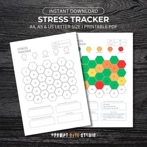 Stress Tracker Printable PDF | Mood, Triggers, and Self-Care Log | Mental Health Planner | A4, A5 and US Letter | Instant Download