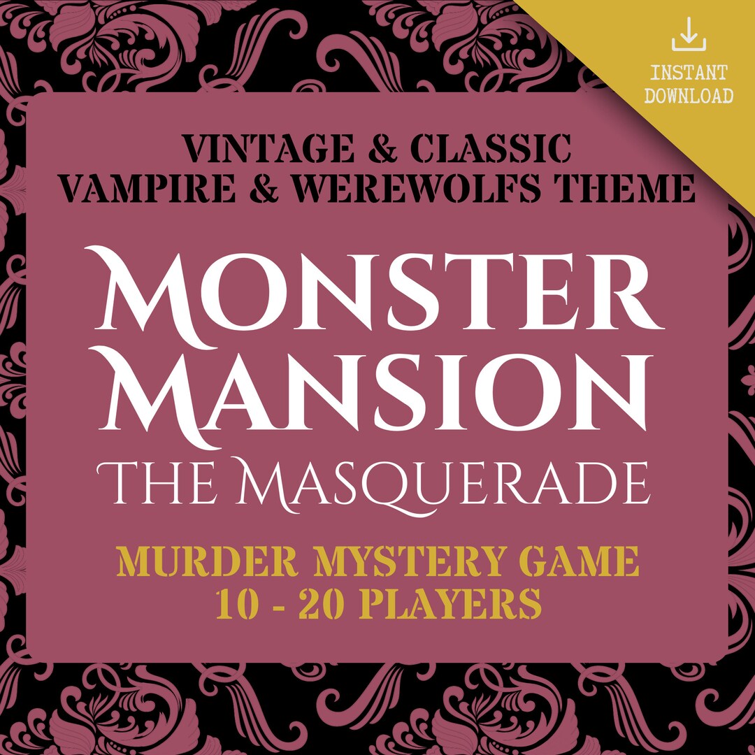 10-20 Player Murder Mystery Game for Adults, Monster Mansion Murder Mysteries Games, Fun Themed ...