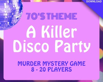 8-20 Player Disco Party Murder Mystery Game for Adults, Fun Multiple Murder Mingling Game, Printable Kit, 1970s Theme Whodunit Dinner Party