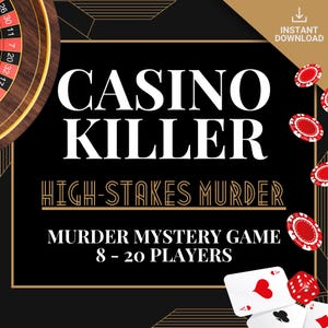 8-20 Player Casino Party Murder Mystery Game for Adults, Fun Multiple Murder Mingling Game, Printable Kit, Vegas Theme Whodunit Dinner Party