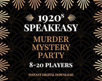 8-20 Player Speakeasy Murder Mystery Game for Adults, Fun Multiple Murder Mingling Game, Printable Kit, 1920's Theme Whodunit Dinner Party