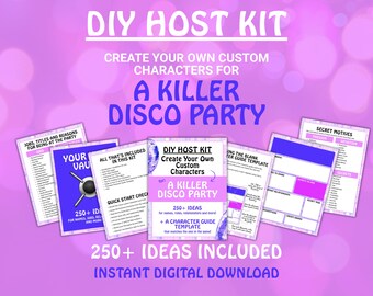 DIY Host Kit for creating Extra Custom Characters for the murder mystery game A Killer Disco Party, Custom Template, Digital Download PDF