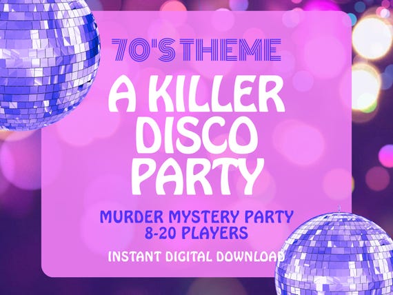 8-20 Player Disco Party Murder Mystery Game for Adults, Fun Multiple Murder Mingling Game, Printable Kit, 1970s Theme Whodunit Dinner Party