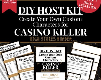 DIY Host Kit for creating Extra Custom Characters for the murder mystery game Casino Killer: High-Stakes Murder, Digital Download PDF