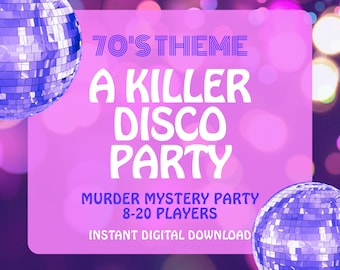 8-20 Player Disco Party Murder Mystery Game for Adults, Fun Multiple Murder Mingling Game, Printable Kit, 1970s Theme Whodunit Dinner Party