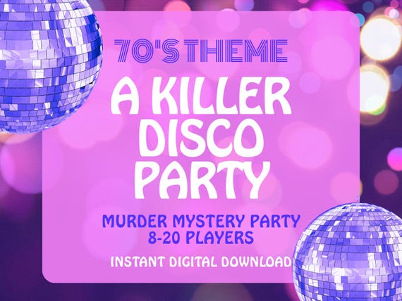 8-20 Player Disco Party Murder Mystery Game for Adults, Fun Multiple Murder Mingling Game, Printable Kit, 1970s Theme Whodunit Dinner Party