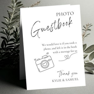 Polaroid Guest Book Sign Printable, Photo Guestbook Wedding Sign Template, Leave A Photo Sign, Snap It Shake it, Photo Station Sign, WED13