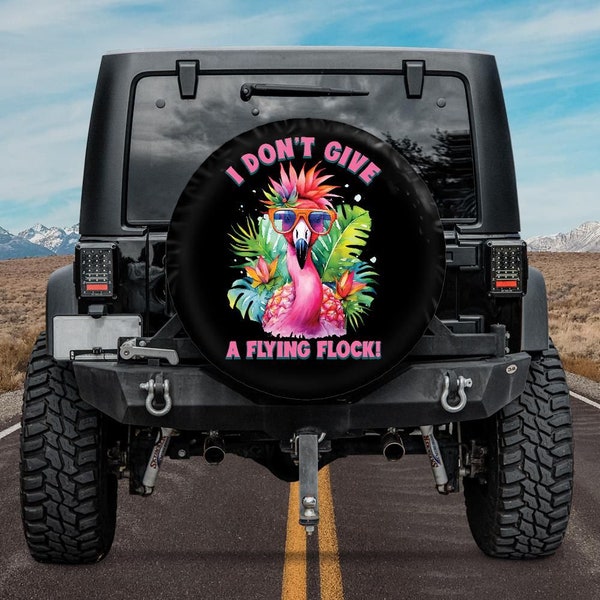 Spare Tire Cover, Flamingo Spare Tire Cover, Flying Flock Tire Cover, Fun Tire Cover, Summer Spare Tire Cover, Tire Covers