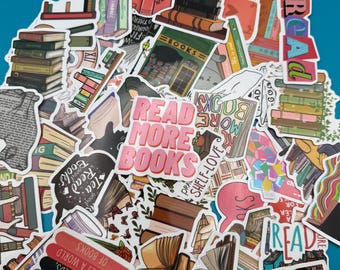 Zufällige Bücheraufkleber, Schöne Aufkleber, Bookworm, Ideal für E-reader, Laptops oder Notizbücher, Geschenk, Present, Funny,