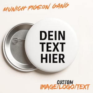Personalisierter Button mit eigenem Design | Dein Text, Bild oder Logo | Anstecker 25 mm / 32 mm / 58 mm – Geschenk & Event