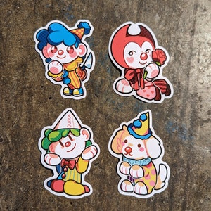 Payasos Kaomoji / Pegatinas de vinilo brillante