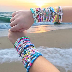 Clay Bead Bracelet- Handmade- In Stock