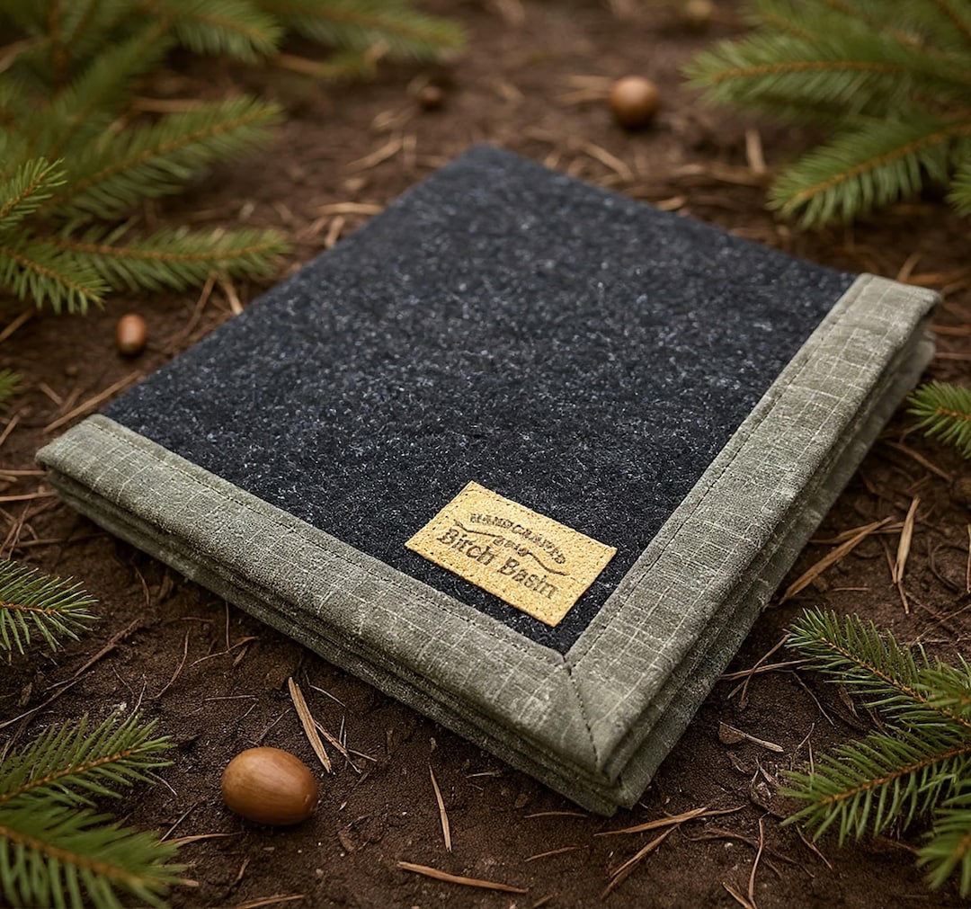Wool Ground Frame Handmade Heavy Duty Quilted Top Sit Mat Waxed Canvas & Wool Pad Ground ...