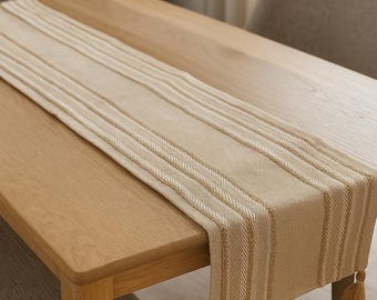 DecorAvenue Runner da tavolo in iuta intrecciata, runner da tavolo in iuta naturale, ecologico, rustico vintage (rettangolare in iuta naturale, 33 x 122 cm