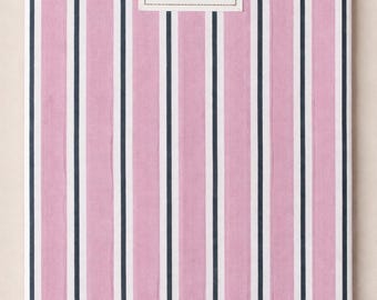 Pink & black Stripe Cotton Fabric – 48” Handloom Material for Dresses, Cushions Crafts