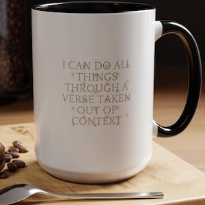 Tasse à café chrétienne sarcastique : humour « vers hors contexte »