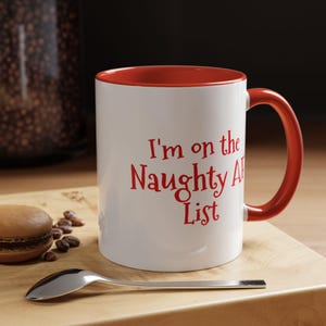 Tazza da caffè &quot;Sono nella lista dei cattivi&quot; con regalo di Natale, tazza di Natale cattiva, regalo di Natale, tazza regalo di Natale, regalo per lei, tazza di Natale