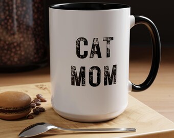 Taza de café para mamá gata: estilo vintage desgastado, regalo para dueños de gatos