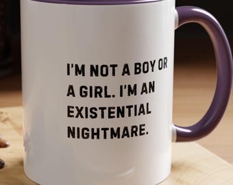 Taza de pesadilla existencial: Taza de café del orgullo agénero