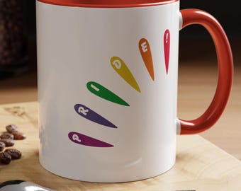 Rainbow Pride Coffee Mug: LGBTQ Gift, Colorful Ceramic Cup