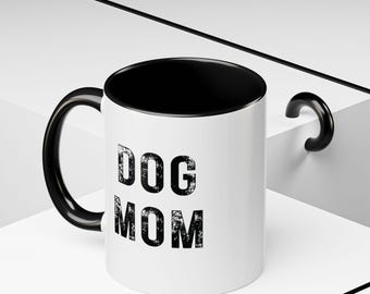 Taza de café para mamá perruna: estilo vintage desgastado, huellas de cachorro