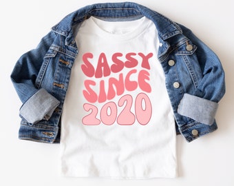 Third Birthday Toddler Shirt, Girls 3rd birthday tee, Sassy Since 2020, Birth Year Shirt, Little Girls Birthday Tee, 3rd Birthday Gift