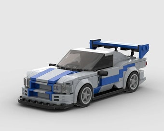 Skyline GTR R34 Racing Car | Building Bricks Set | Lego Compatible | Perfect Gift for Car Enthusiast