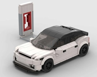 Tesla Model 3 + Supercargador / Juego de ladrillos de construcción / Compatible con Lego / Regalo perfecto para entusiastas de los automóviles