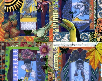 4 Tarot greeting cards..The Fab Four John, Paul, Ringo, George