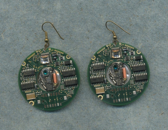 Items similar to CYBERTIIME earrings...new age jewelry on Etsy