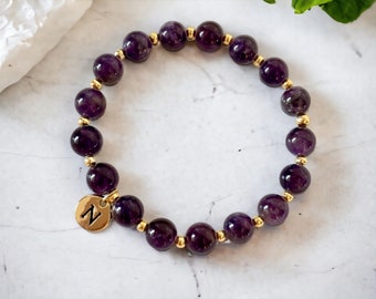 Personalized Amethyst Natural Stone Bracelet