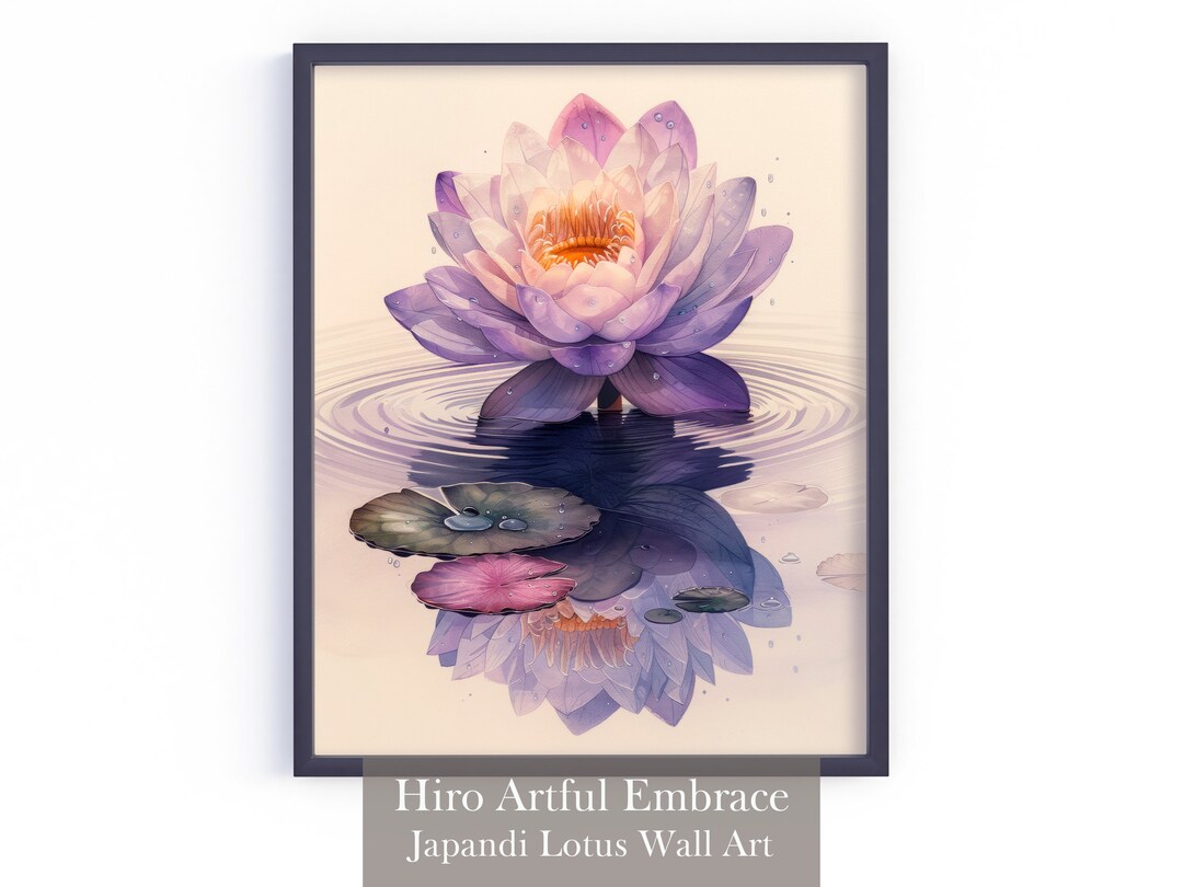 Buy Minimalist Japandi Lotus Flower Wall Art Printable Japanese Zen ...