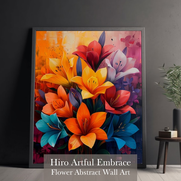 Abstract Realism Modern Floral Print Digital Painting Printable Wall Art Colorful Abstract Flower Petals Botanical Art Print Abstract Floral
