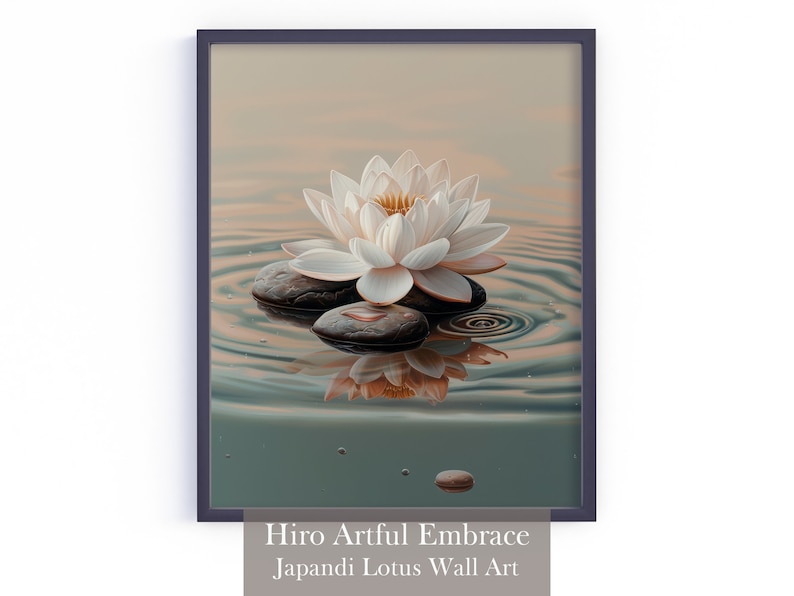 Minimalist Japandi Lotus Flower Wall Art Printable Japanese Zen ...