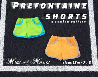 Prefontaine Shorts Sewing Pattern: Kid sizes 18 months through 7/8